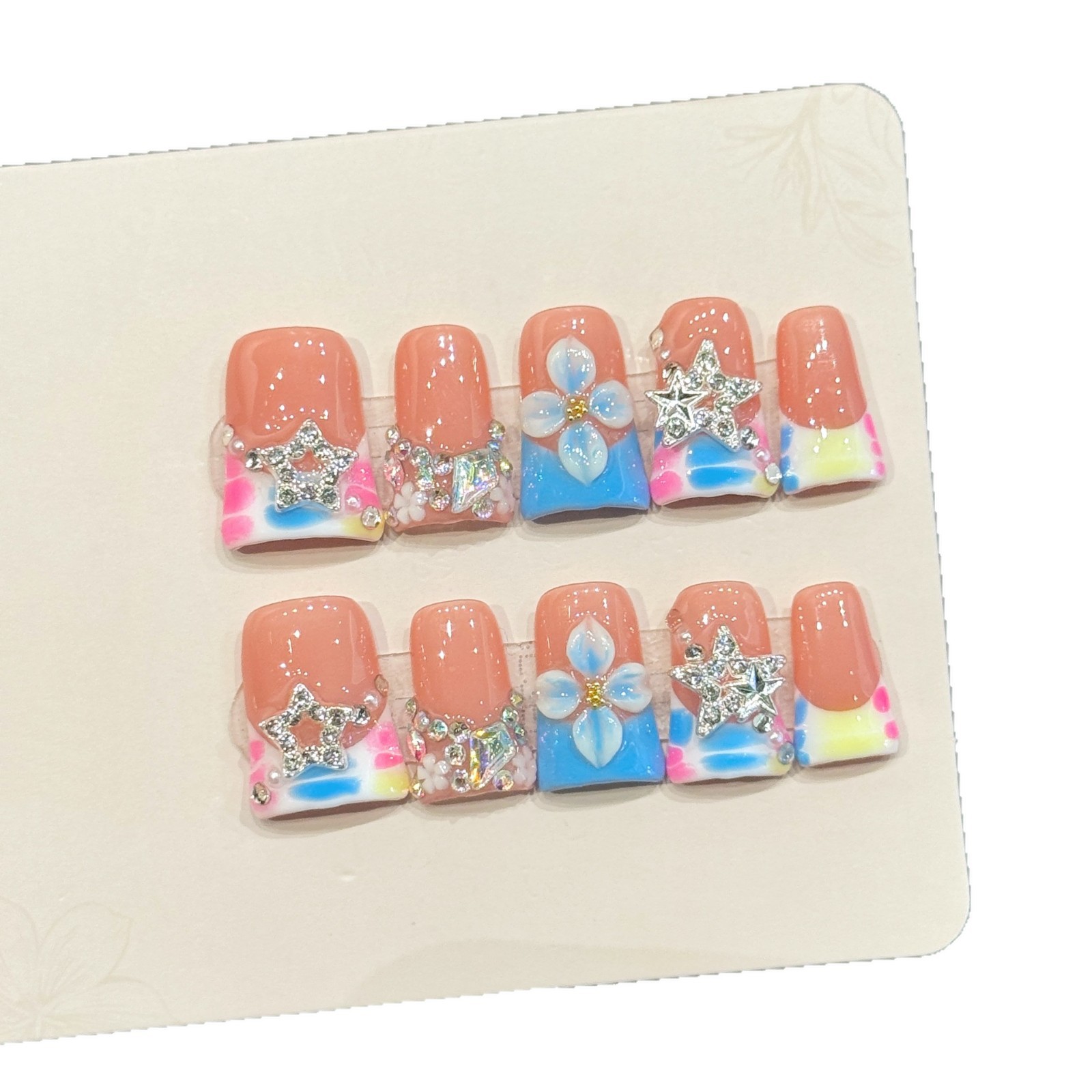 10개입 럭셔리 핸드메이드 프레스온 네일, 덕빌 타입  - Nail Art Press On 리뷰 및 가격